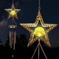 thumbnail image 1 of GLUAAE Outdoor Star Decor with Warm Light, Star Glass Ball Wind Chimes with Metal Tubes & Crackle Glass, Solar Wind Chimes Sympathy Wind Chimes, Outdoor Garden, Patio, Yard, Home Decor, 1 of 8