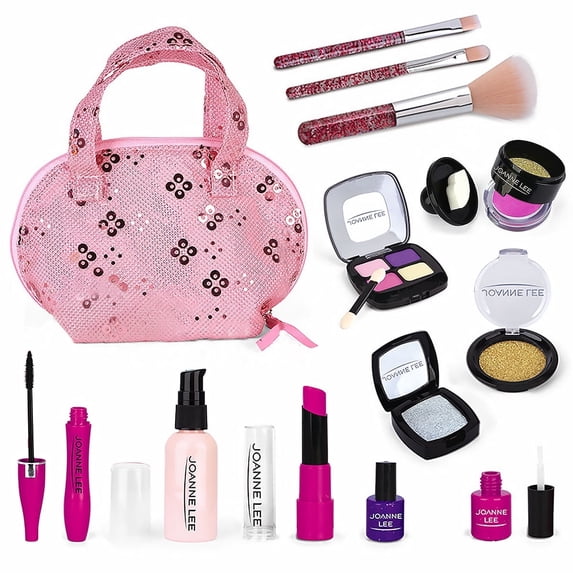 SOMNR Pretend Makeup for Kids Makeup Kit for Girls 12 PCS Pretend Play Makeup Girl Toys Cosmetic Toy Makeup Toys for 3+Year Old Girls Birthday Gifts (Not Real Makeup)