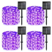 GLUAAE Solar String Lights, 100 LED Solar Fairy Lights 33 feet 8 Modes Lights Waterproof Outdoor String Lights for Garden Patio Gate Yard Party Wedding Indoor B