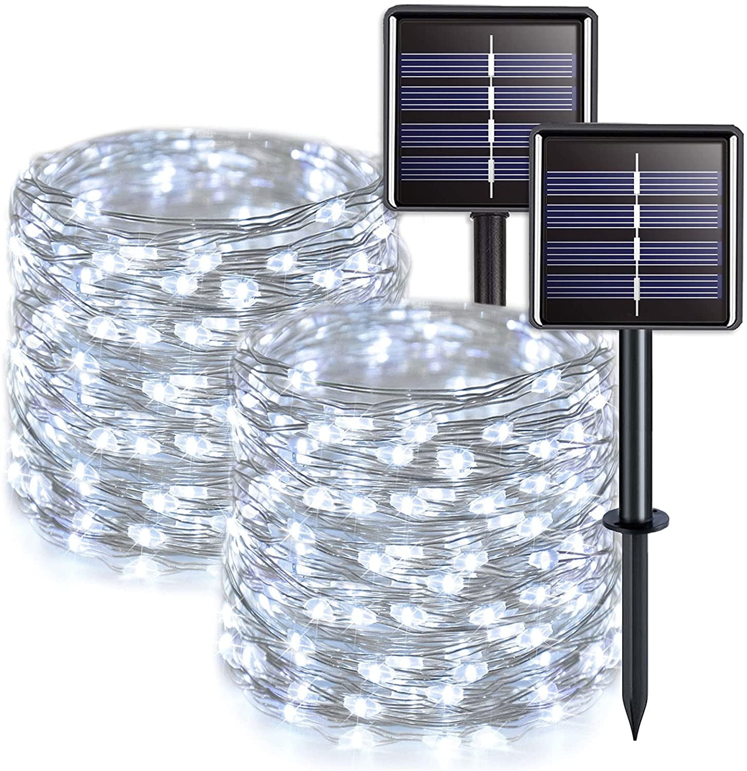 White Solar Powered Outdoor LED Fairy String Lights