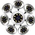 thumbnail image 1 of GLUAAE Walkway LED Inground Solar Waterproof in-Ground Light, Warm White, 8 Pack, 1 of 8