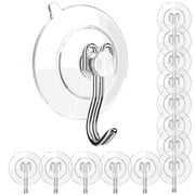 GLUIT Suction Cup Hooks, Stainless Steel Heavy Duty Wall Bathroom Glass 14 packs