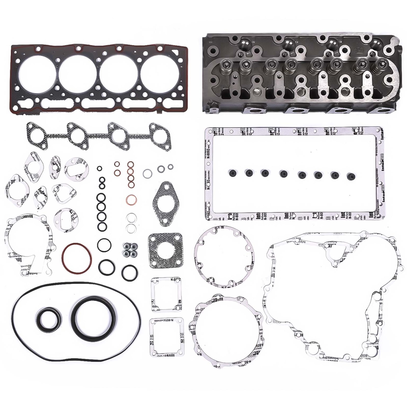 GLUOXI Complete Cylinder Head w/ Gasket Kit 1G09103044 for Kubota V1505 Engine Tractor 1 Set