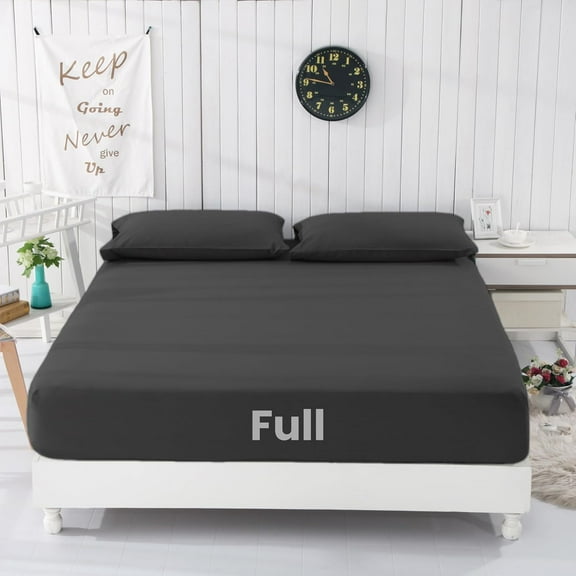 GLUYOHEY Grounding Fitted Sheets, Full Size, 90% Organic Cotton + 10% Pure Silver Fiber, Earthing Bed Sheet with Connect Cord, Conductive Grounding Sheet for Better Sleep, Black