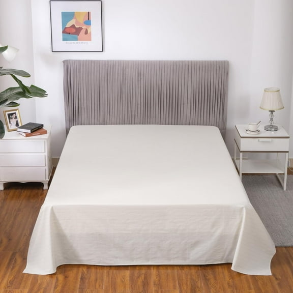 GLUYOHEY Grounding Flat Sheet Twin Size (66"x96") Conductive Silver Fiber Earthing Bed Sheets with Grounded Cord Reconnect with Earth’s Energy for Better Sleep and Enhanced Wellness, Off White