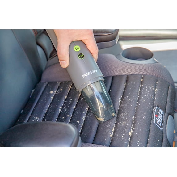 GLVC08B 8V Rechargeable Compact Vacuum and Inflator with Dust Brush, Inflator Nozzle, 2.0 Ah Battery, Charger, and Accessory Storage Bag, 2-Year Warranty, Gray