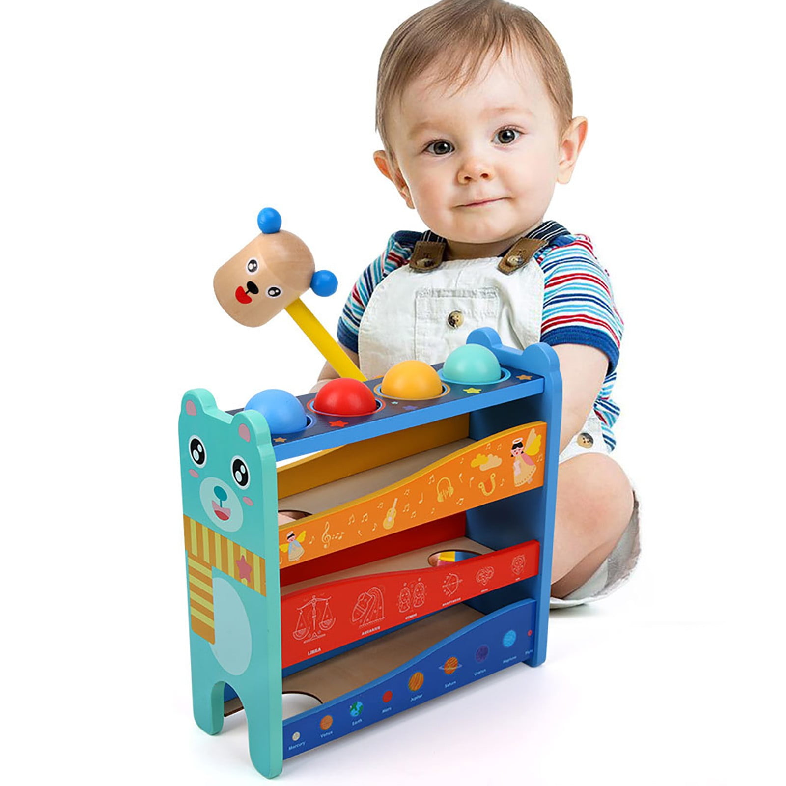 GLVSZ Education Wooden Knocking Table Playing Table Children's ...