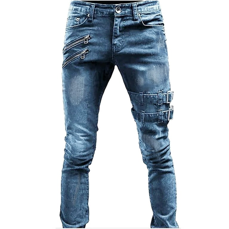 Biker jeans with zips best sale