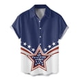 thumbnail image 1 of GLVSZ Men's Vintage Bowling Shirt Retro 4-Way Stretch Short Sleeve Button Down T-Shirts 4th of July American Flag Hawaiian Shirts for Independence Day, 1 of 4