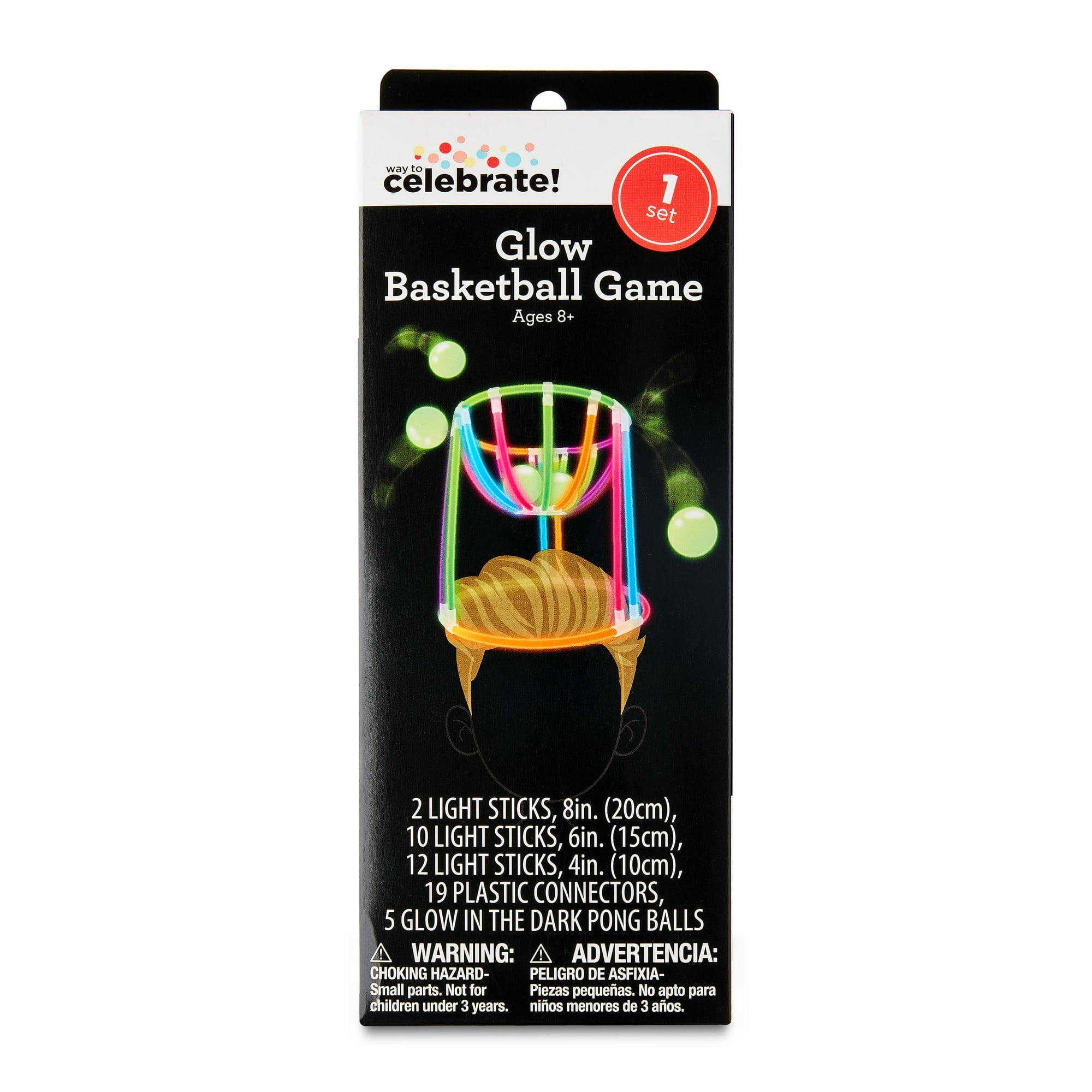 Multicolor Glow Party Favors, Basketball Game Set, 120 Gram, by Way To Celebrate. Age 8+