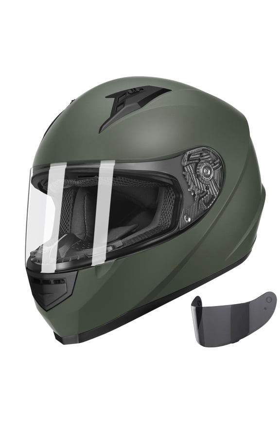 GX11 Compact Motorcycle Helmet - Camo, Large - Full Face w/ Tinted Visor, DOT Approved