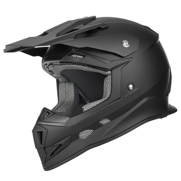 GLX GX23 Dirt Bike/Motocross Helmet - Matte Black, Large - DOT Approved