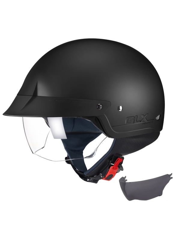 M14 Open Face Motorcycle Helmet - Matte Black, Large - DOT Approved