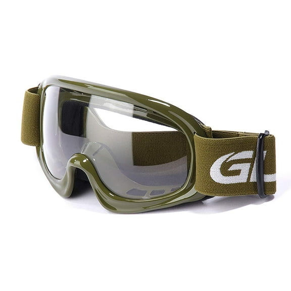 GLX YH15 Anti-Fog Impact-Resistant Kids Youth ATV Off-Road Dirt Bike Motocross Goggles for Boys & Girls (Army Green)