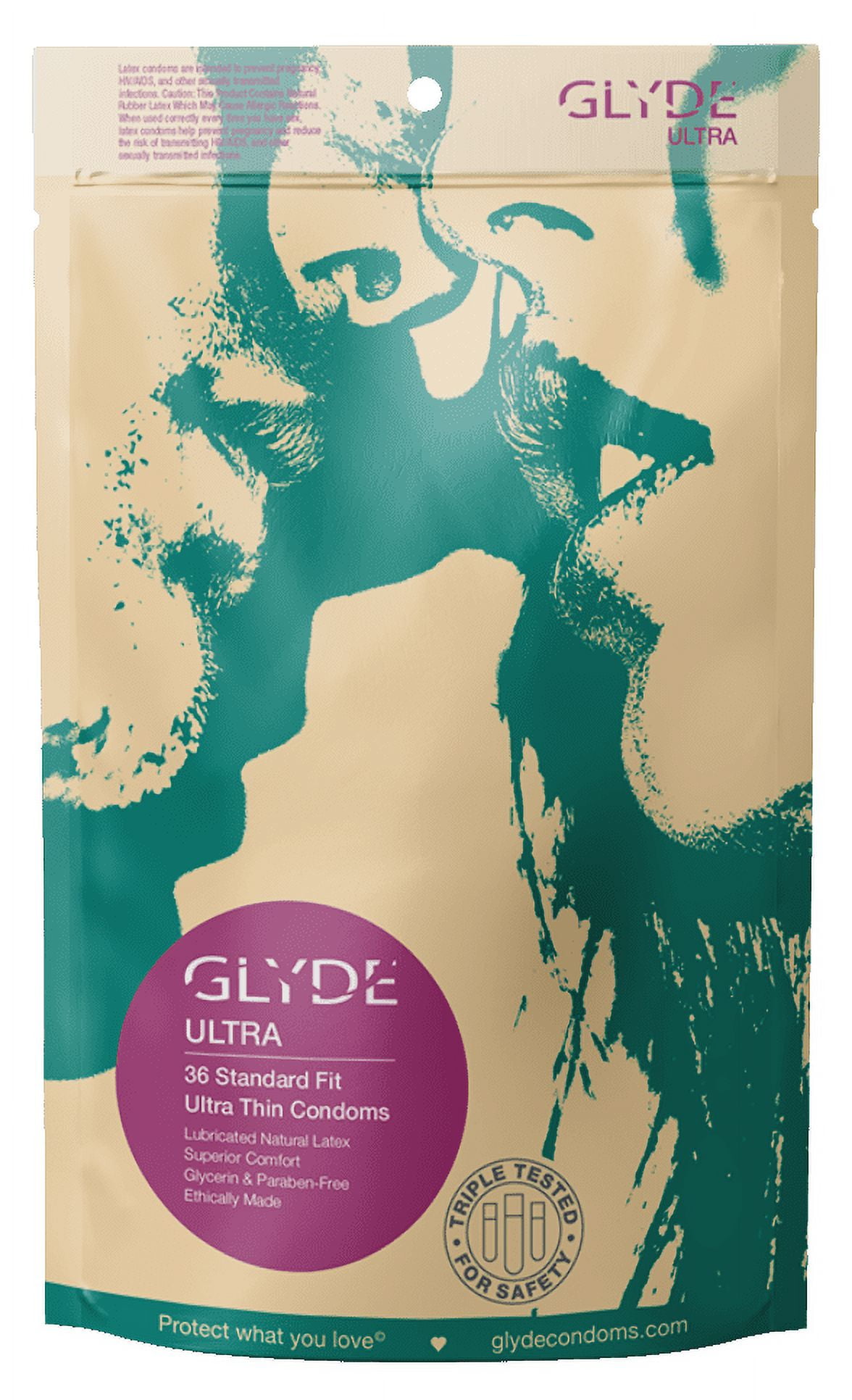 GLYDE ULTRA Standard Fit Condoms 36 Count UltraThin, Vegan, Non