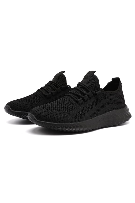 Knit No-Tie Sneakers, Lightweight Breathable Mesh Walking Shoes, Non-Slip Comfort Casual Athletic Shoes