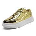 thumbnail image 1 of GLYGML Platform Sneakers Shiny Patent Leather Fashion Shoes with Thick White Sole for Street Style and Party Wear, 1 of 5