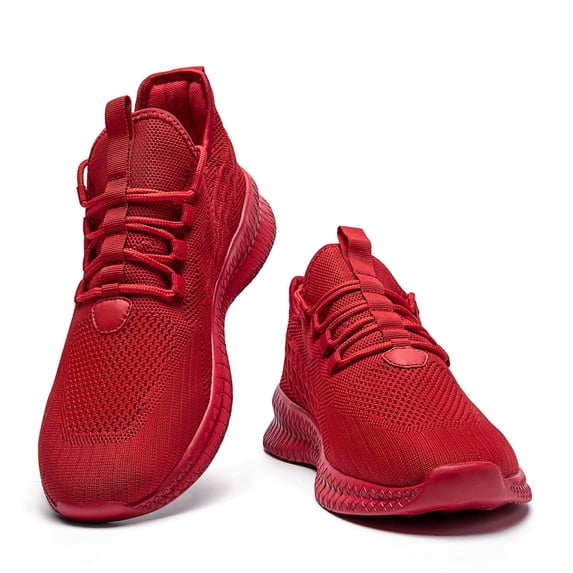 GLYGML Striped Knit Sneakers Lightweight Breathable Athletic Shoes with Non-Slip Sole for Running and Daily Wear