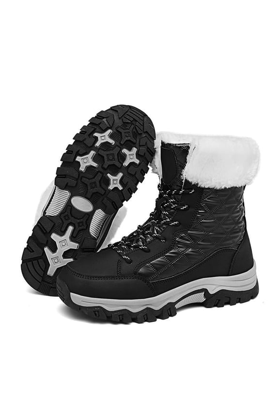 Waterproof Winter Hiking Boots for Women - Fleece-Lined Insulated Snow Boots with Non-Slip Outsole