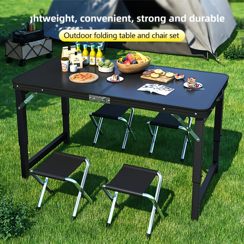GLZ'HOME Adjustable Height Folding Table Chairs Heavy-Duty