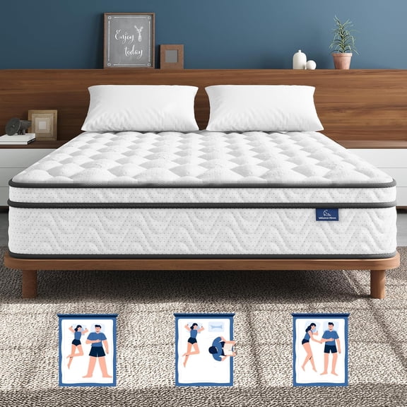 GLZ'HOME California King Mattress, 10 Inch Hybrid Cal King Mattress in a Box with Memory Foam and Pocket Spring, Ergonomic Design & Pressure Relief, Medium Firm Feel, 72"*84"*10"