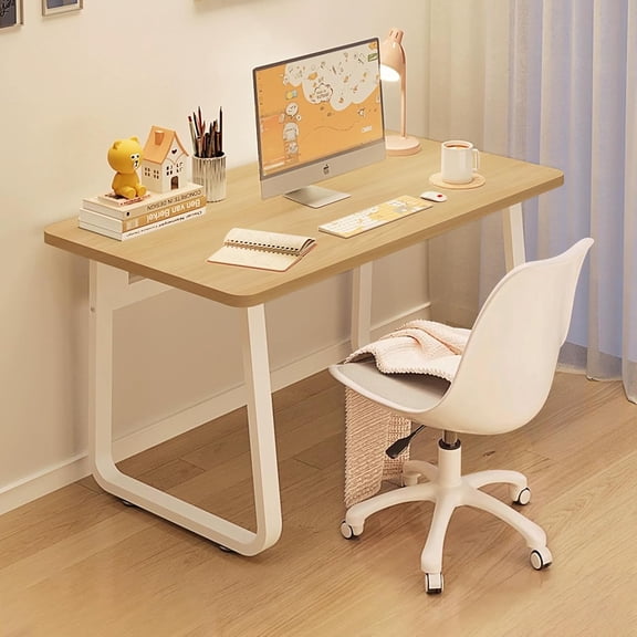 GLZ'HOME Modern Desk 31.5 Inch Computer Table Simple Style Office Writing Desk Industrial Office Table Natural