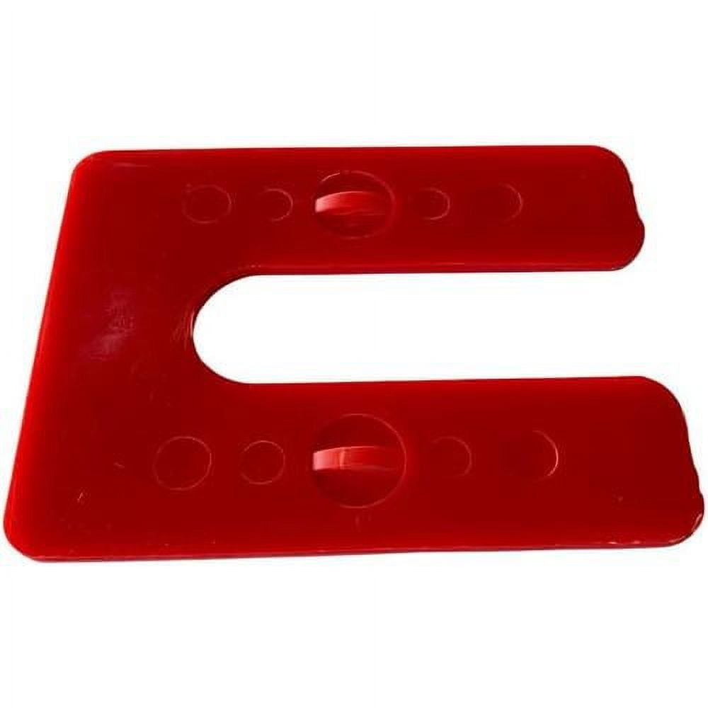 GLZ05 Interlocking Square Horseshoe Plastic Shims Red 500Pc/Box. 1/8