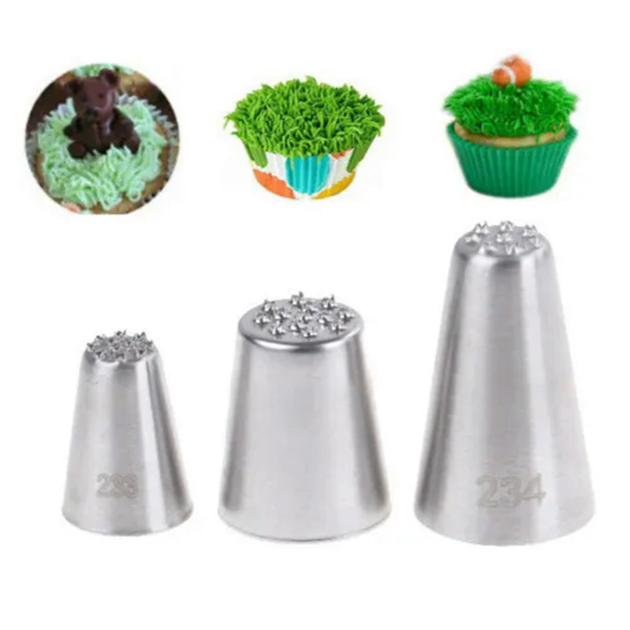 GLZMDL1 Grass Baking Decorating Cupcake Cake Icing Piping Nozzles Tips ...