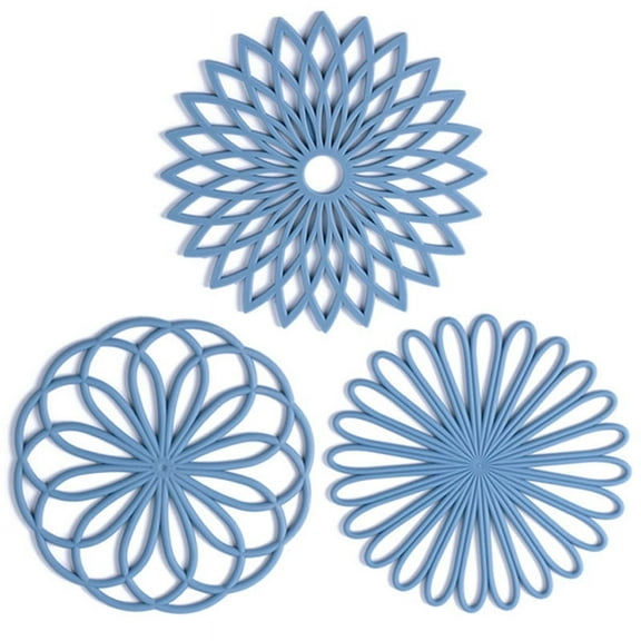 GLiving Non-Slip Light-Blue Silicone Pot Holders (3 Count)