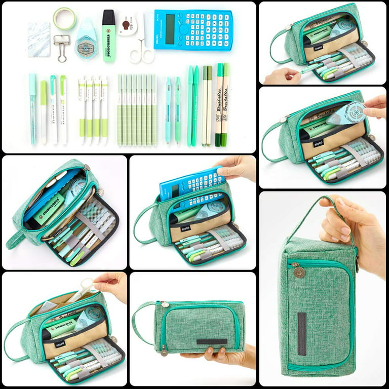 GLiving Pencil Case, Big Capacity Pen Pencil Bag Pouch Box Organizer Holder  for School Office Supplies for Middle High School Office College Girl