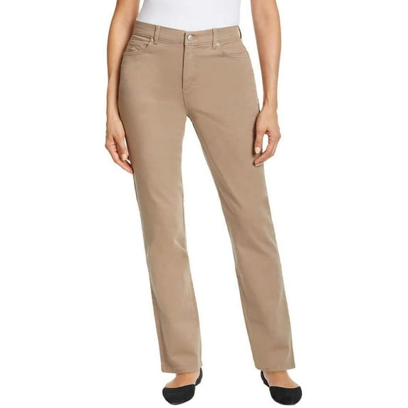 Gloria Vanderbilt Women's Classic Amanda High Rise Tapered Jean Size: 14 Short, Color: Tan