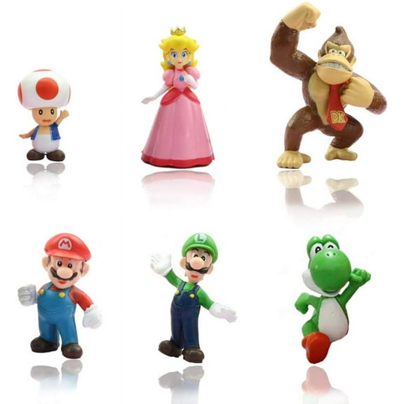GLtrendy Toys New Super Mario Bros 1.5-2.75´´ Figures Set 6 pcs