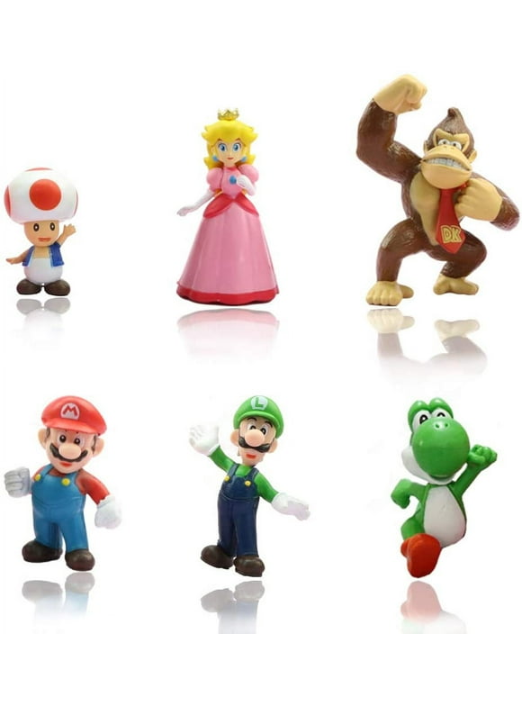 GLtrendy Toys New Super Mario Bros 1.5-2.75 Figures Set 6 pcs