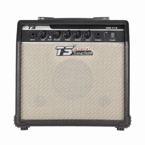 GM-215 Professional 15W Electric Guitar Amplifier Amp Distortion with 3-Band EQ 5" Speaker