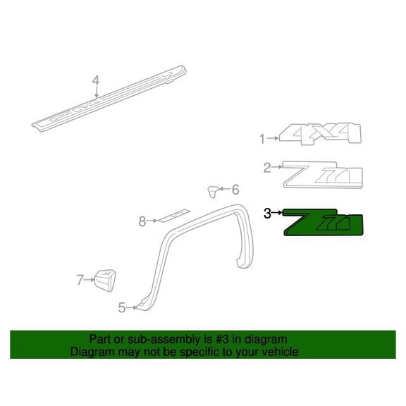 GM 22774901 Decal-Pubx Si Rr