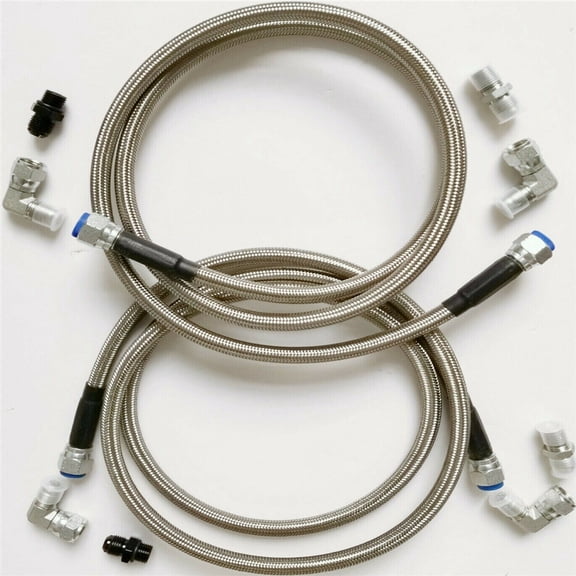 GM 4L60E 4L65E Automatic Transmission Cooler Lines Kit -6AN Fiber & SS Braided