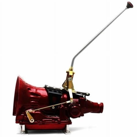 GM 700 R4 Single Action Automatic Transmission Shifter Kit - 23 Single Bend Arm with Black Knob