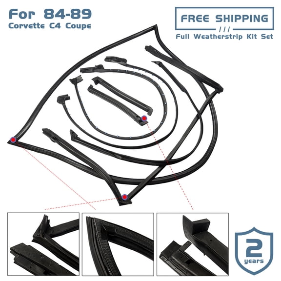GM 8489GGW for 84-89 Corvette C4 Full Weatherstrip Kit Set Weather Strip Seal