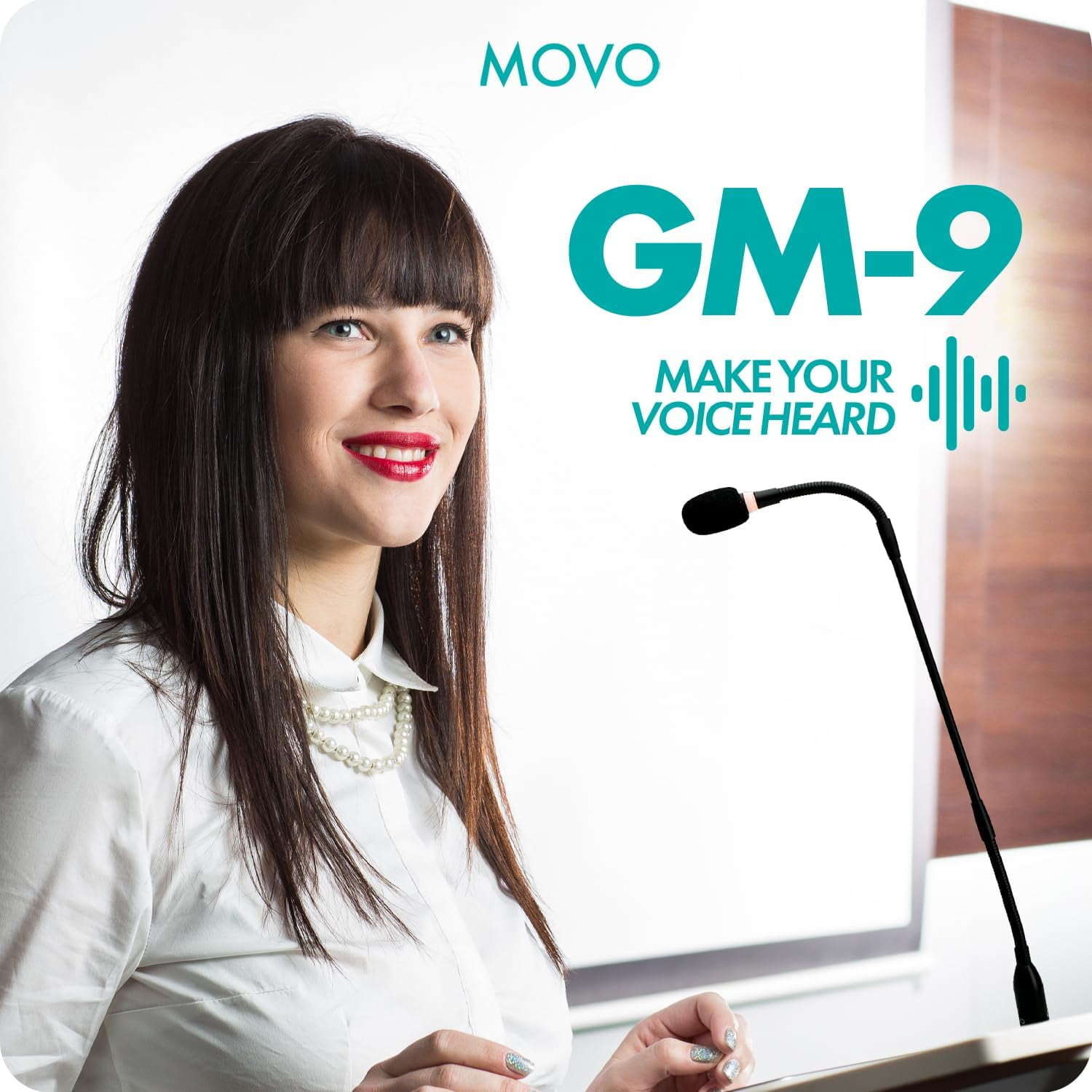 GM-9 Professional 18-inch Gooseneck XLR Podium Microphone for Lectures, Conferences, Streaming, and Video Meetings