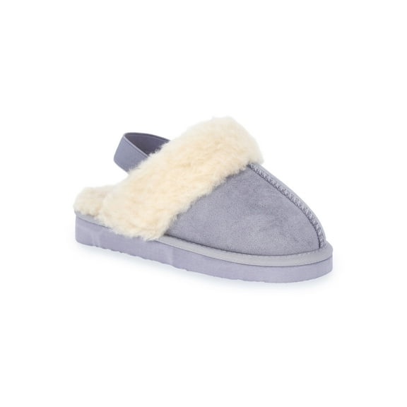 Pawz Girls Faux Shearling Slippers with Slingback Strap