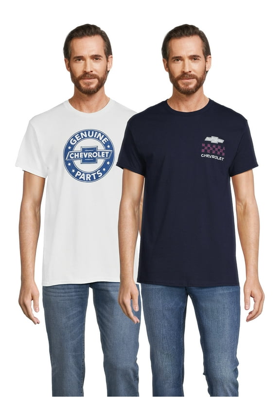GM Chevrolet Men’s & Big Men’s Graphic Short Sleeve T-Shirt, 2-Pack, Sizes S-3XL