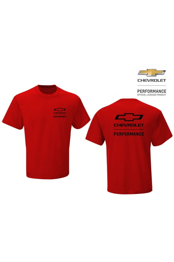 GM Chevrolet Performance Men's Official Licensed Logo Tee T-Shirt - Red (Small)