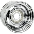 thumbnail image 1 of GM Dual Pattern Chrome 15x5 Rally Wheel, 4.5 Inch-4.75 Inch, 1 of 8