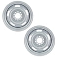 thumbnail image 1 of Speedway Motors GM Dual Pattern Rally Wheel Set, 15x5 with a 3.25 Inch Backspace, Fits 4.5 and 4.75 Inch Bolt Circle, Steel Silver Painted, RWD, Sold as a Pair, 1 of 8