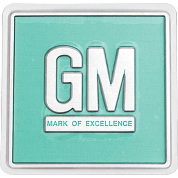 GM Emblem Door Decal Embossed Aqua 1967-1974 Camaro Nova Impala Firebird GTO
