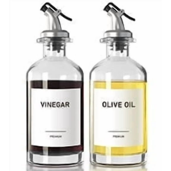 GM GMISUN Glass Oil Oil Dispensers 12oz Oil and Vinegar Dispenser Set for Kitchen