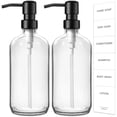 thumbnail image 1 of GM GMISUN Glass Soap Dispenser, Clear Hand and Dish Soap Dispenser Set with Labels - 2 Pack, 1 of 7