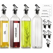 GM GMISUN Oil Dispenser for Kitchen, 4Pack Oil Bottles for Kitchen, 17oz Cooking Oil Dispenser Bottle, Glass Oil Container with Plastic Pourer