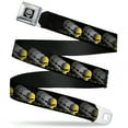 thumbnail image 1 of GM General Motors Belt, Seatbelt Buckle Belt, C6 Racing Skull Repeat Black Yellow Silver, 34 to 52 Inches, 1 of 9