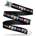 thumbnail image 1 of GM General Motors Belt, Seatbelt Buckle Belt, Camaro Six Badge Stripe Black Silver Red White Blue, 34 to 52 Inches, 1 of 3